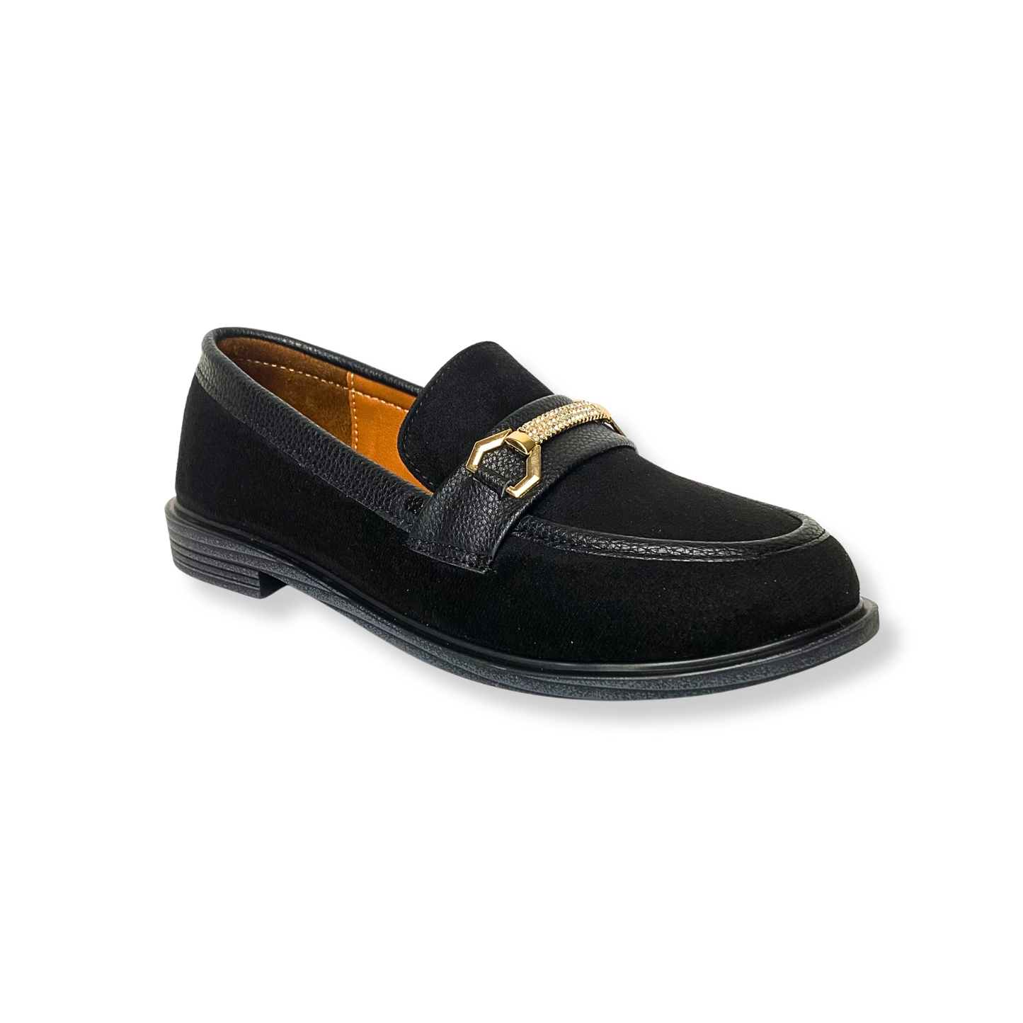 Mocassin en daim pour femmes noir - Elora