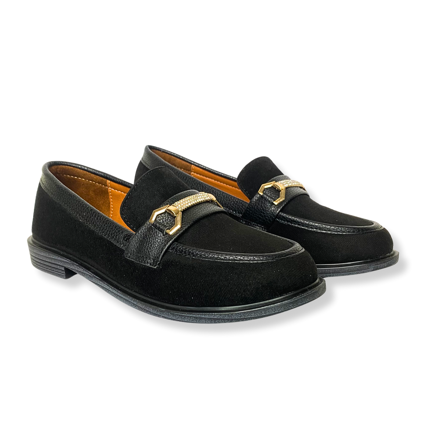 Mocassin en daim pour femmes noir - Elora