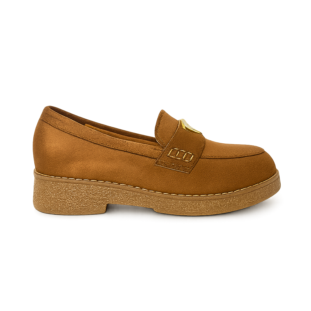 Mocassin en daim pour femmes marron - Armandine