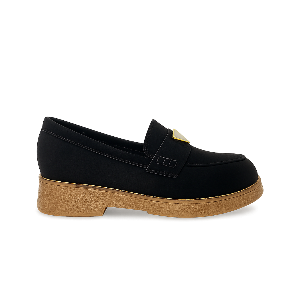 Mocassin en daim pour femmes noir - Armandine