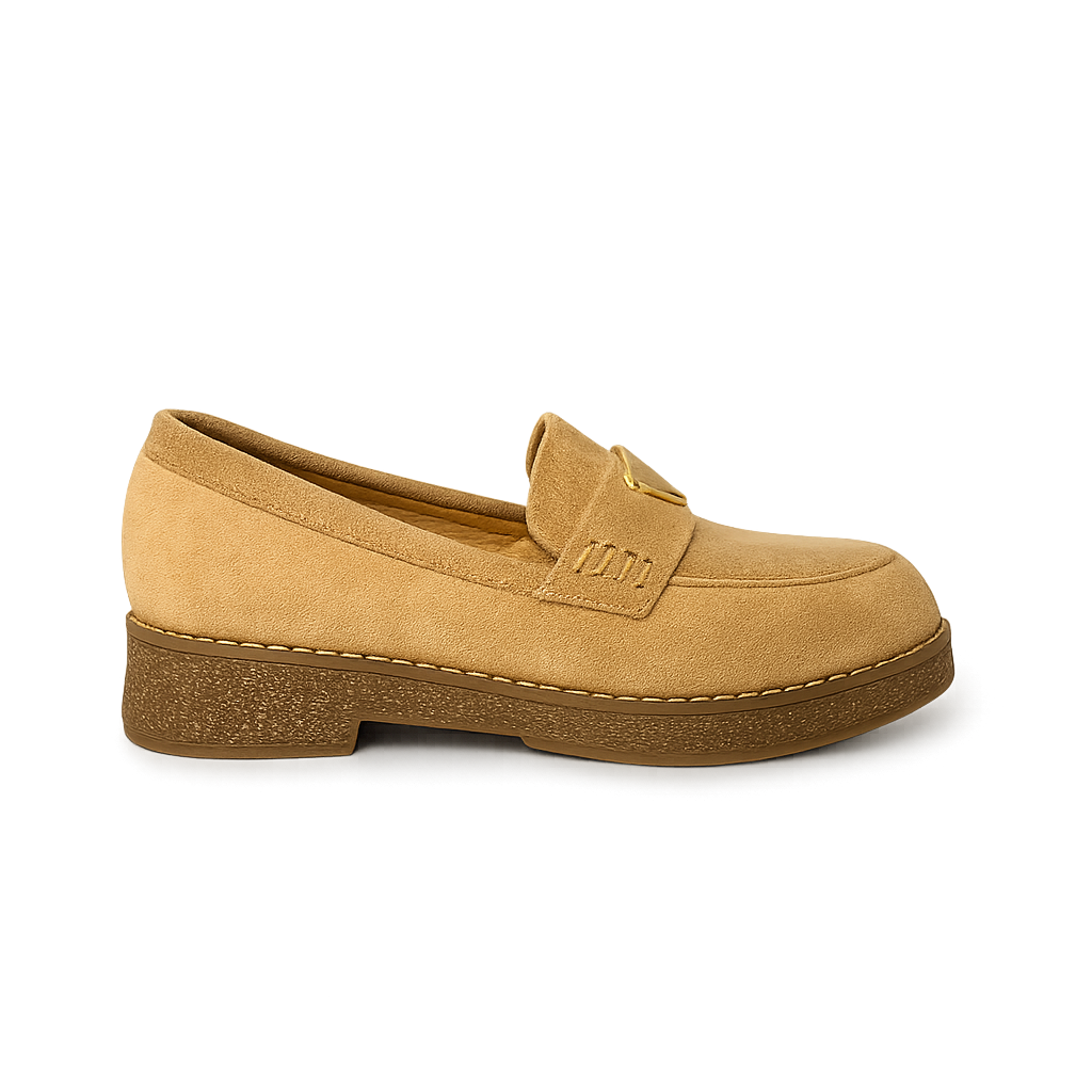 Mocassin en daim pour femmes beige - Armandine