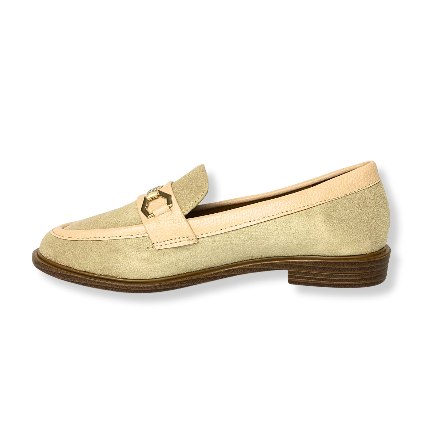 Mocassin en daim pour femmes beige - Elora