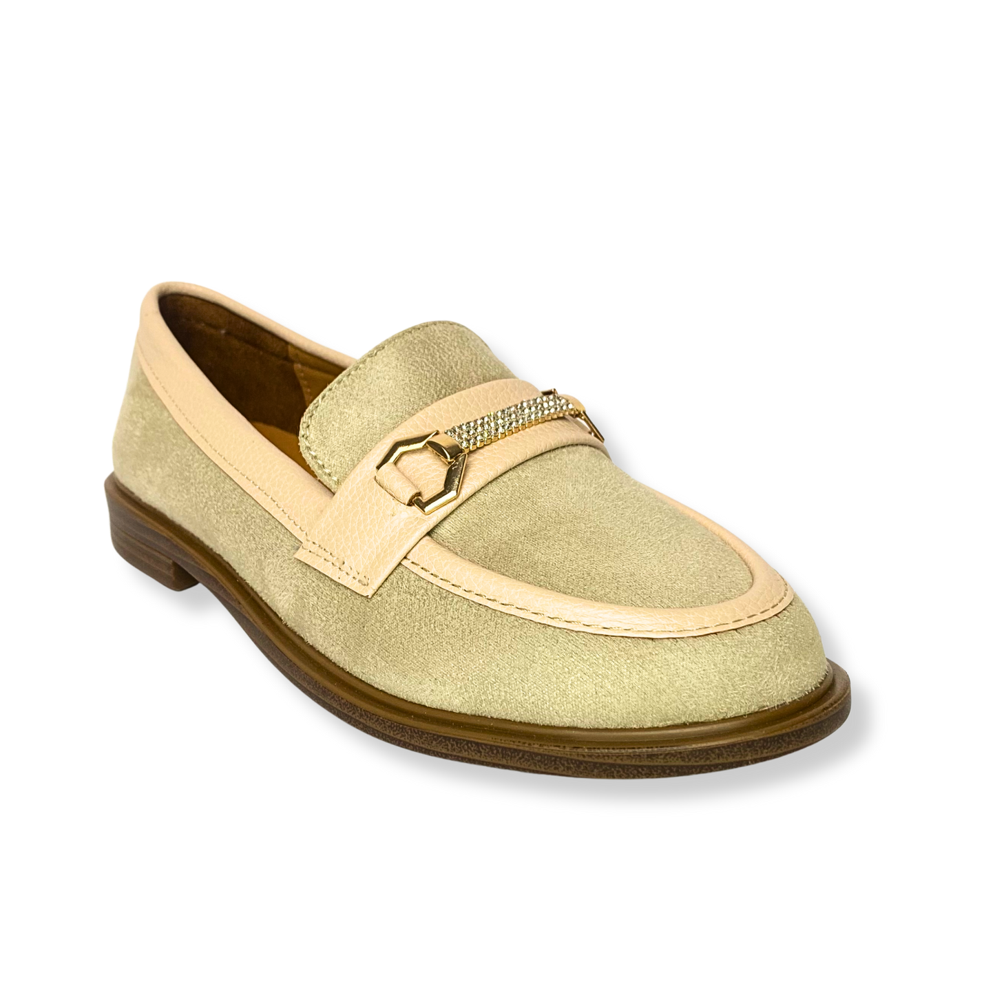 Mocassin en daim pour femmes beige - Elora