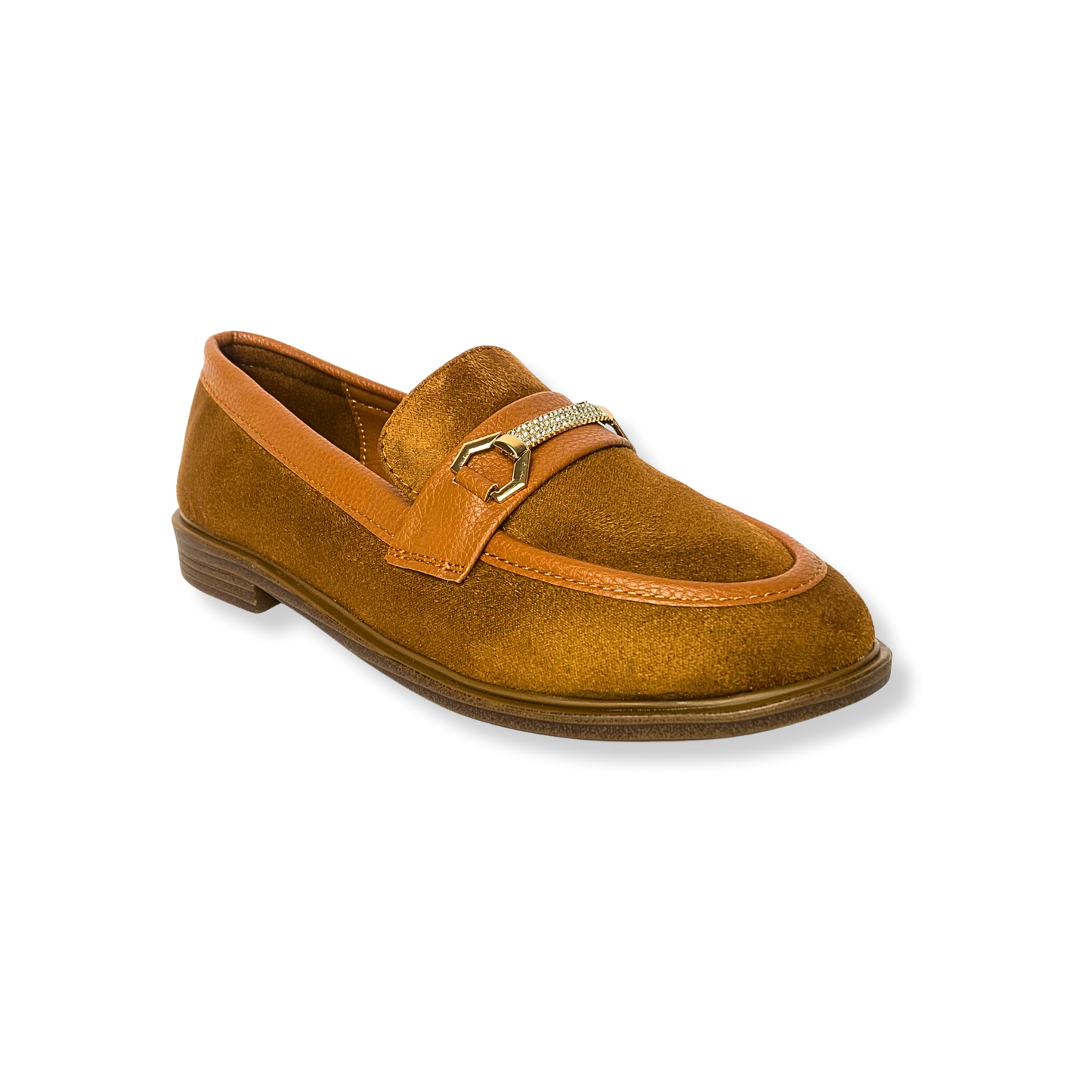 Mocassin en daim pour femmes marron - Elora