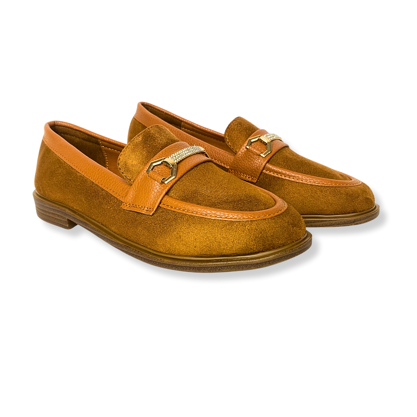Mocassin en daim pour femmes marron - Elora