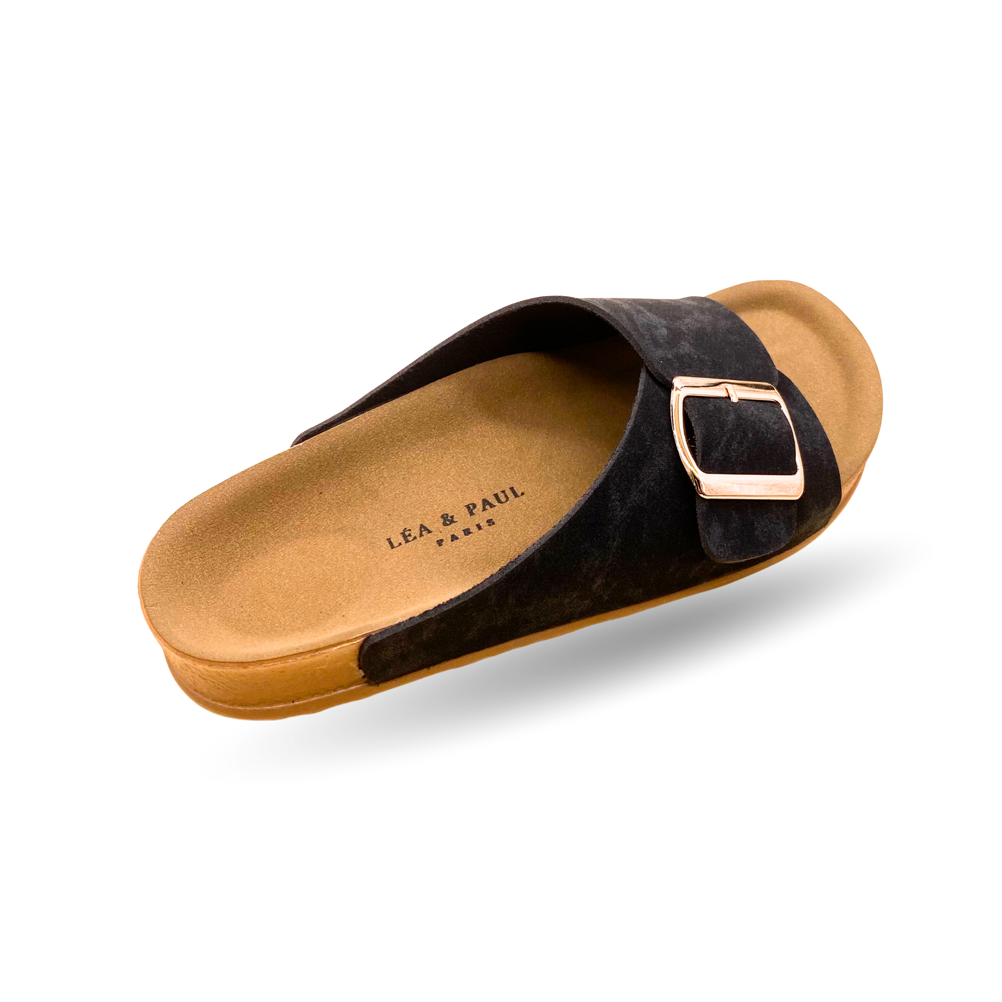 Sandales en daim pour femme – Noir – Angeline