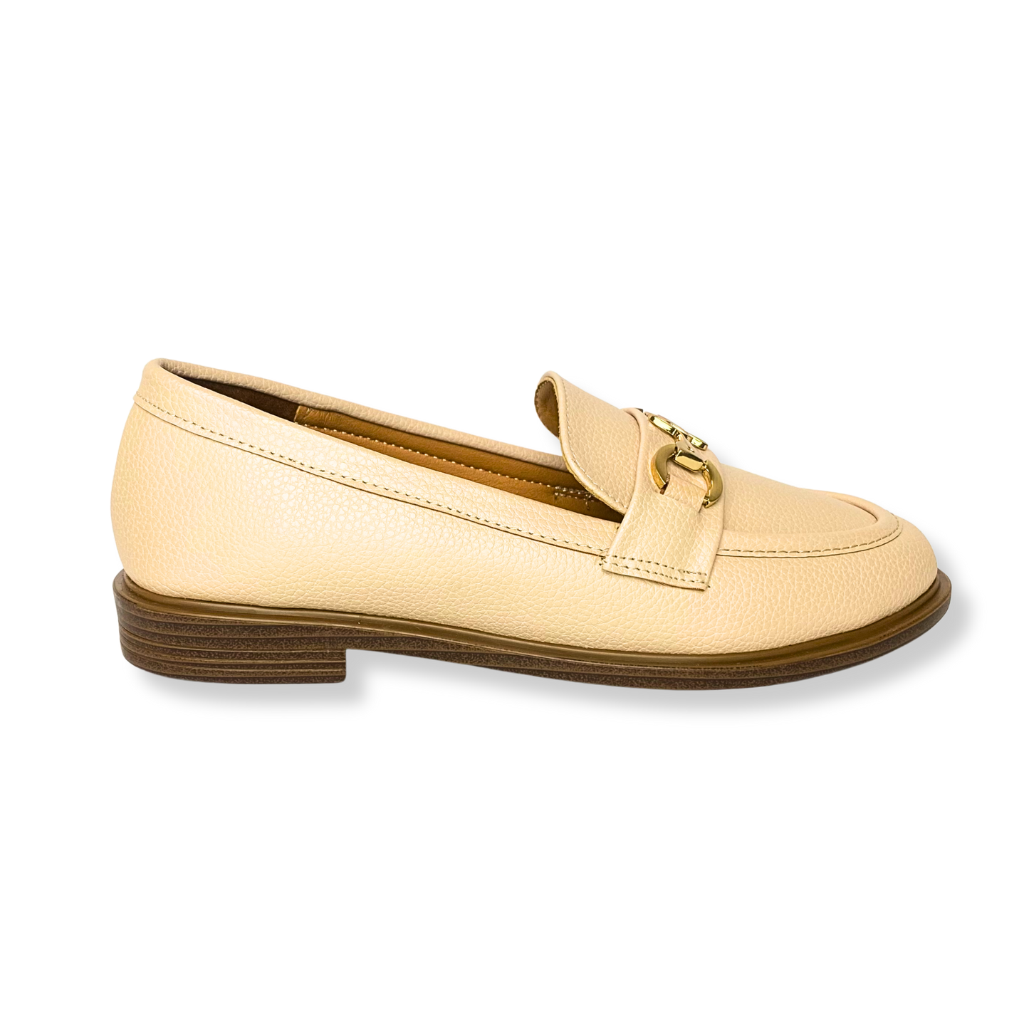 Mocassin en cuir pour femmes beige - Lola