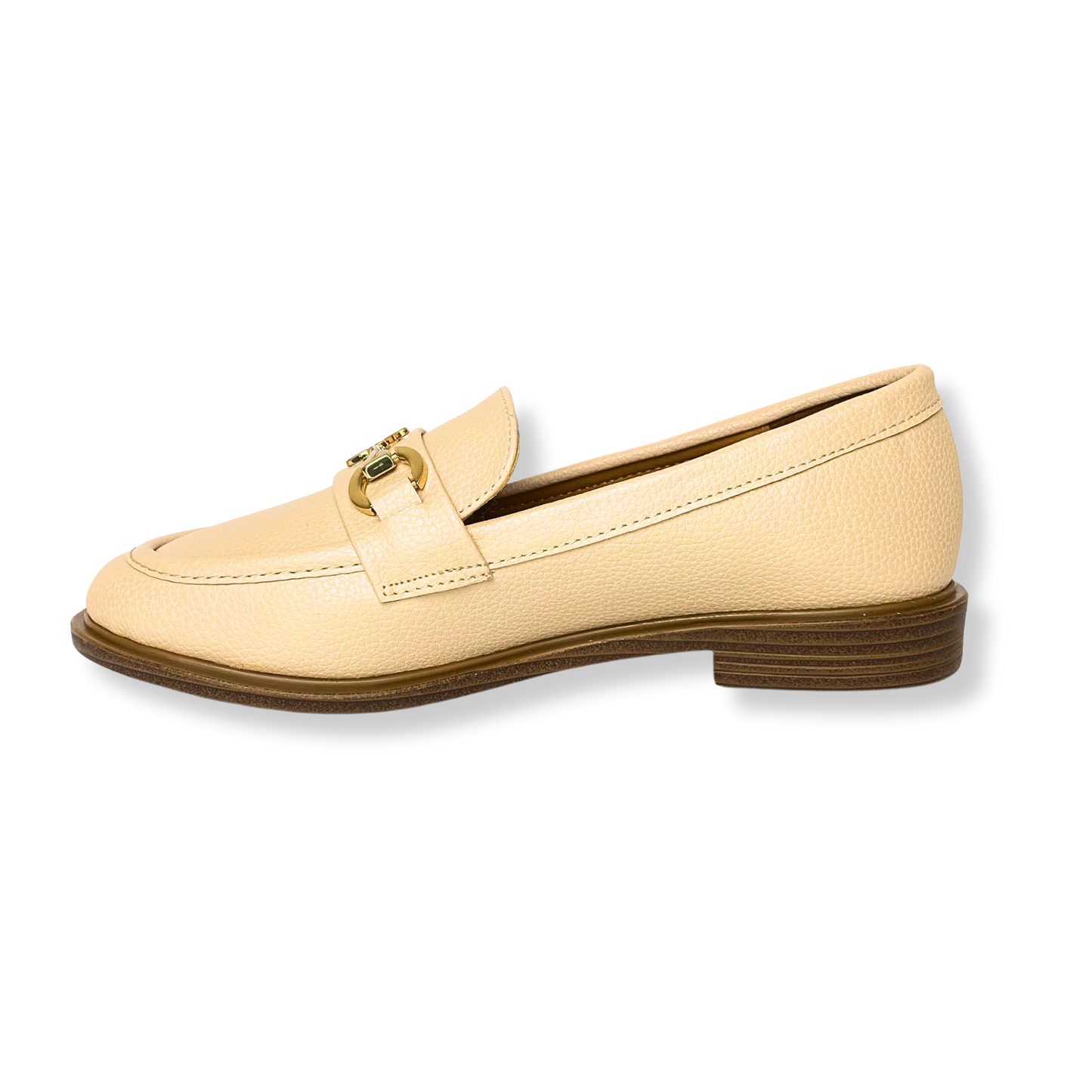 Mocassin en cuir pour femmes beige - Lola