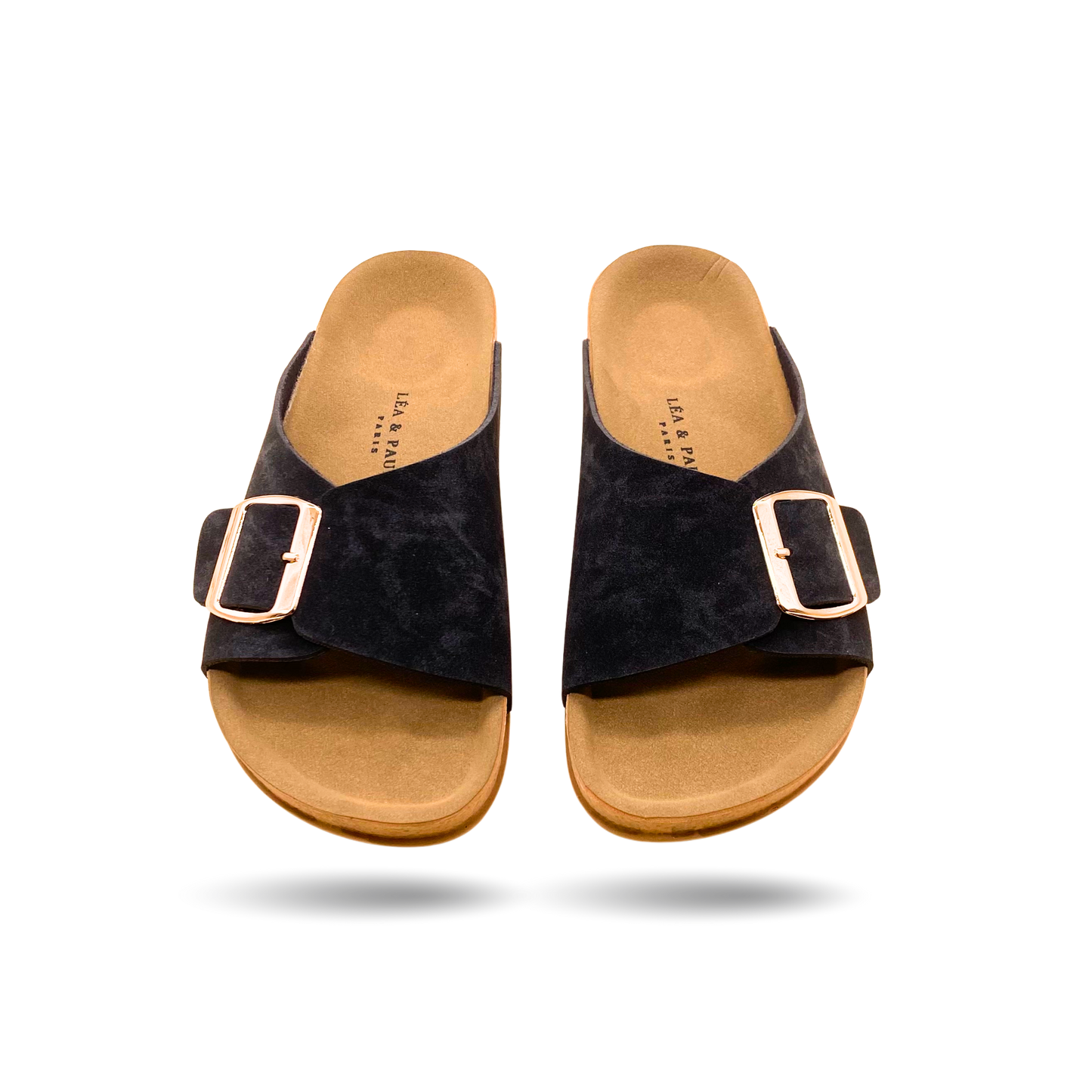 Sandales en daim pour femme – Noir – Angeline