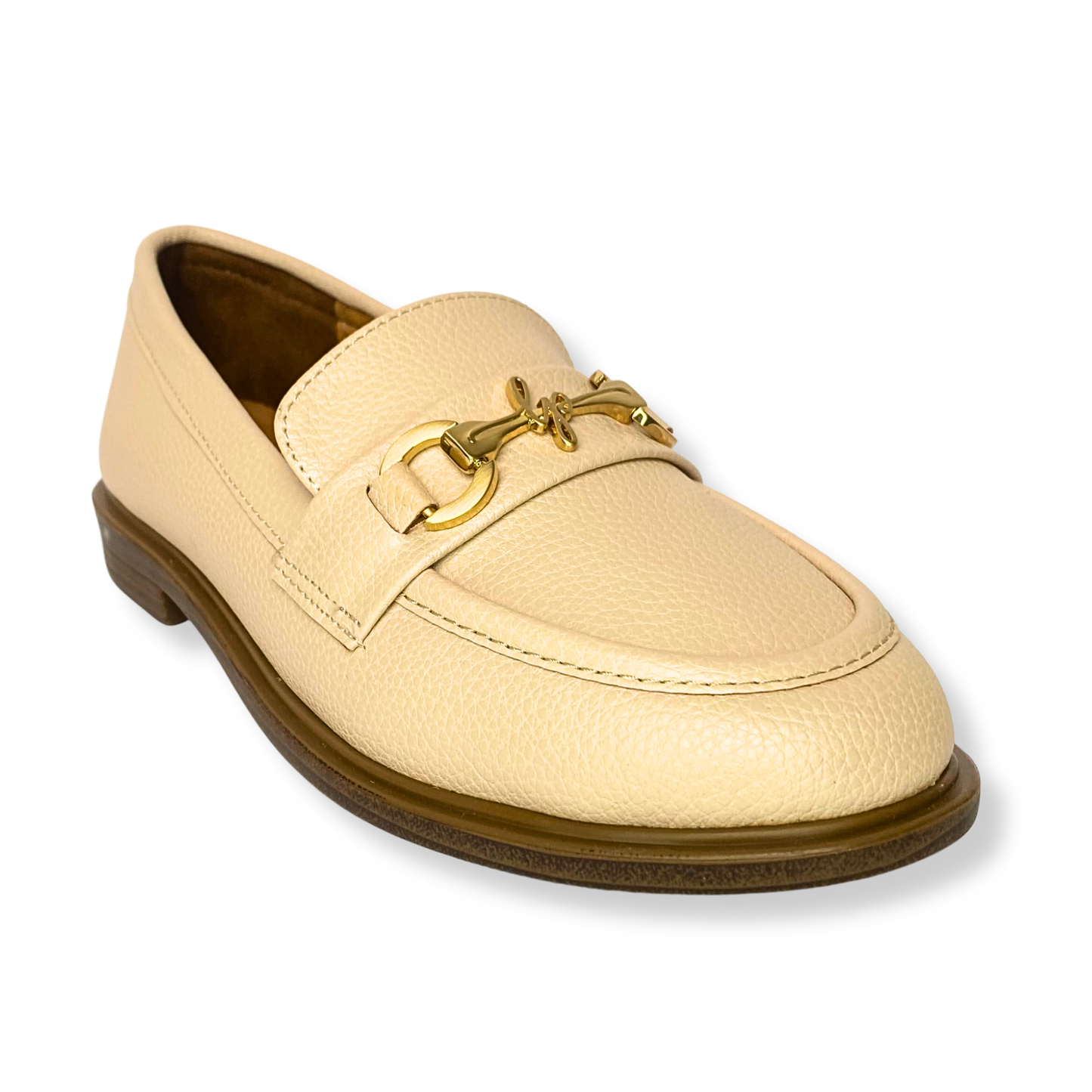 Mocassin en cuir pour femmes beige - Lola