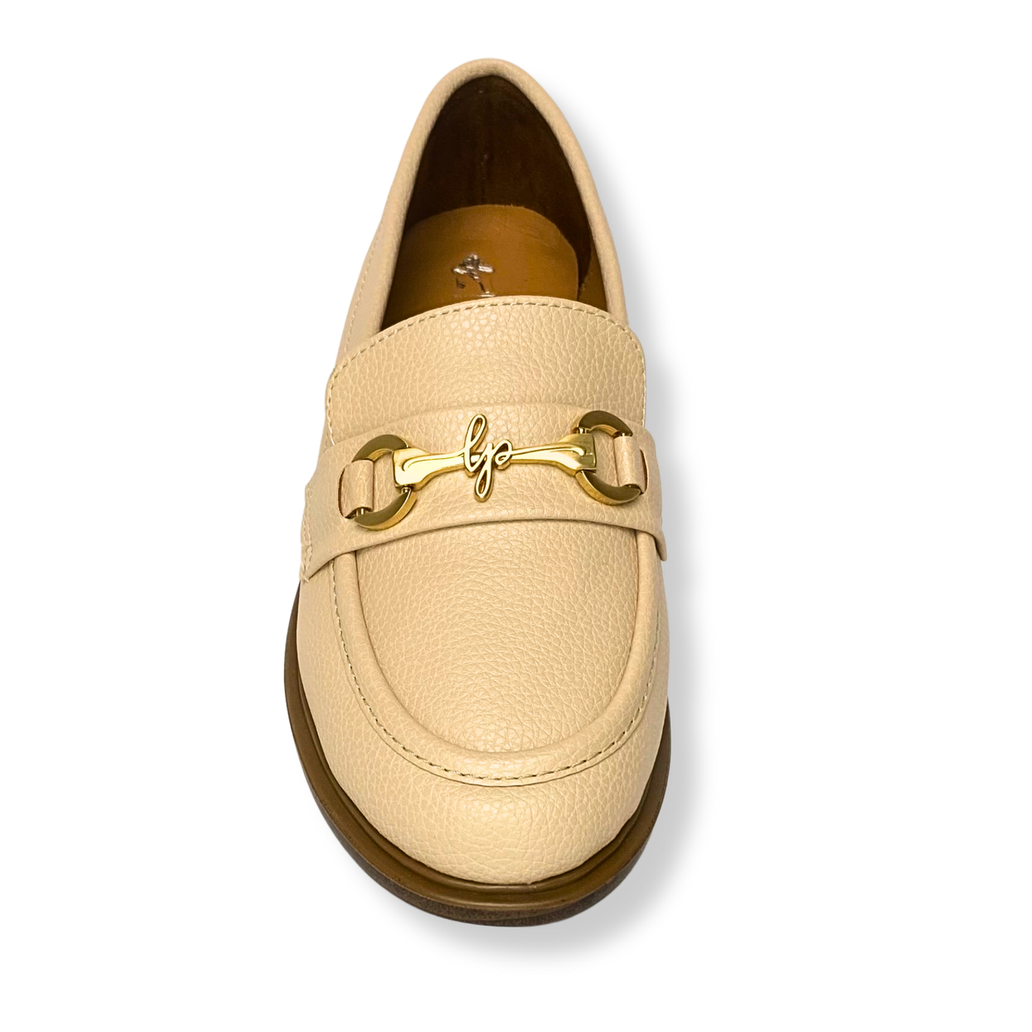 Mocassin en cuir pour femmes beige - Lola