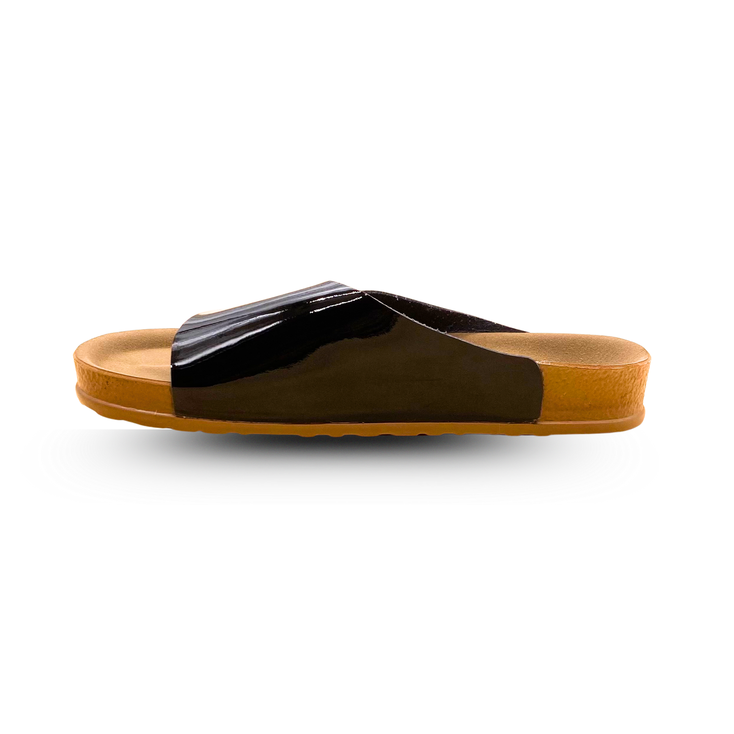 Sandales en cuir vernis pour femme – Noir – Angeline