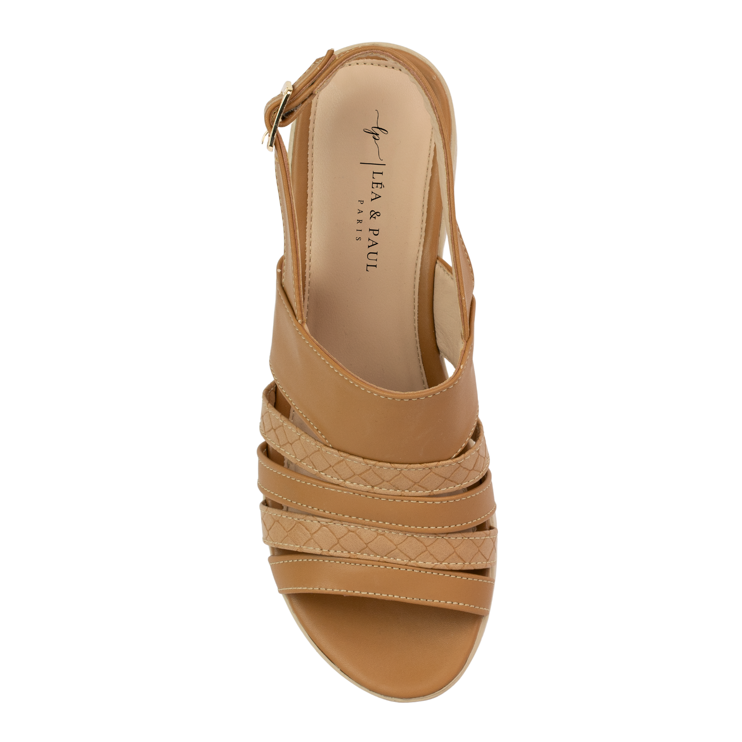 Joelle : Sandale compensée femme camel