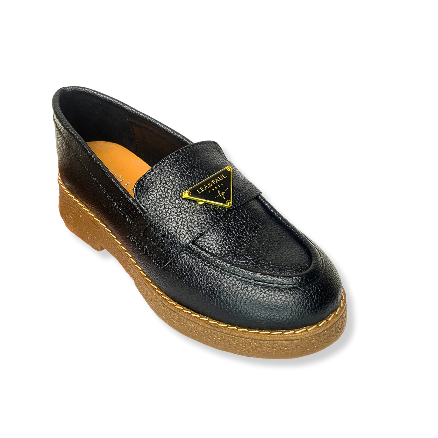 Mocassin en cuir pour femmes noir - Lucia