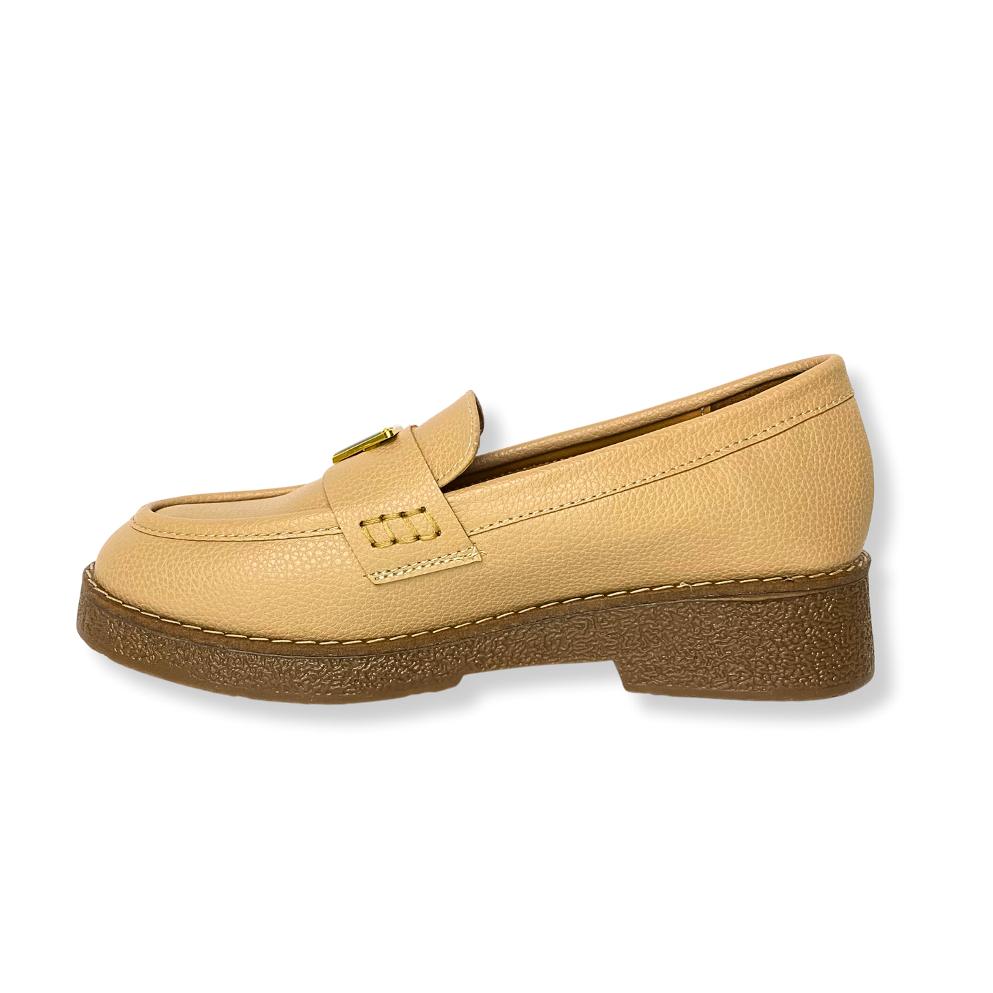 Mocassin en cuir pour femmes beige - Lucia