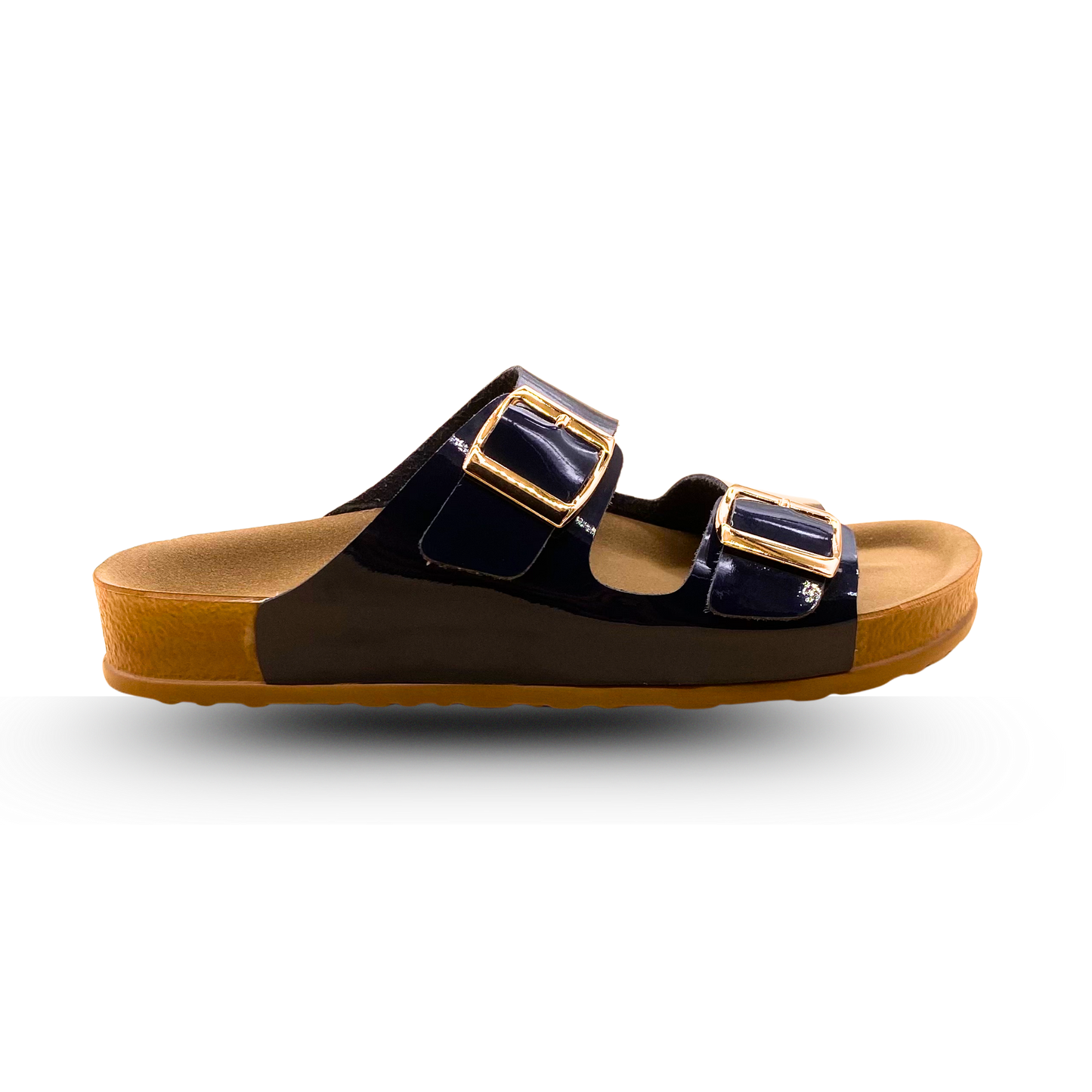 Sandales en cuir pour femme – Bleu Marine – Marielle