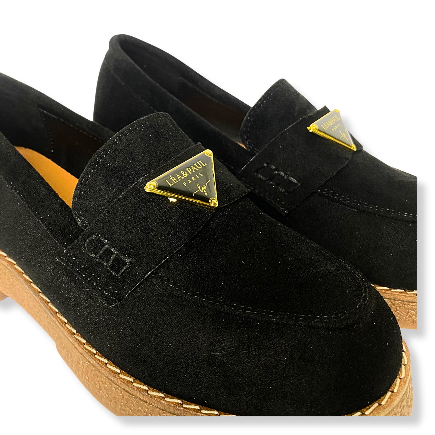 Mocassin en daim pour femmes noir - Armandine