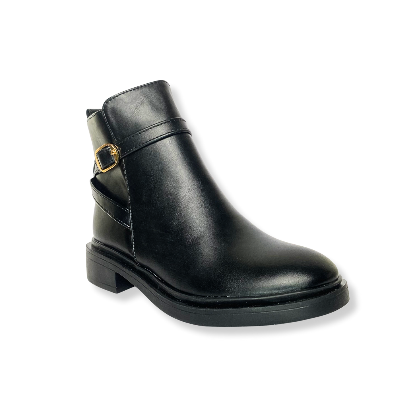 Bottines fourrées en cuir pour femme noir - Lisanne