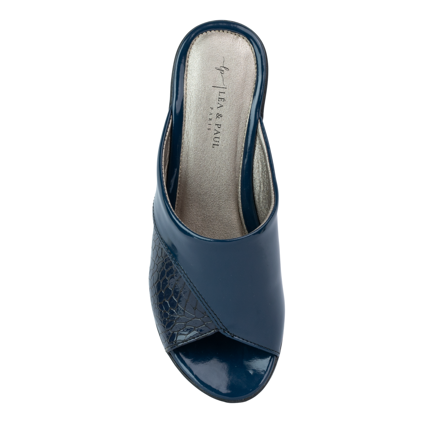 Emeline : Sandale compensée Bleu marine
