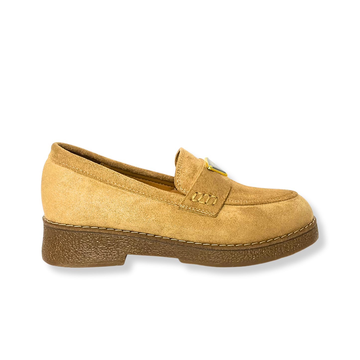 Mocassin en daim pour femmes beige - Armandine
