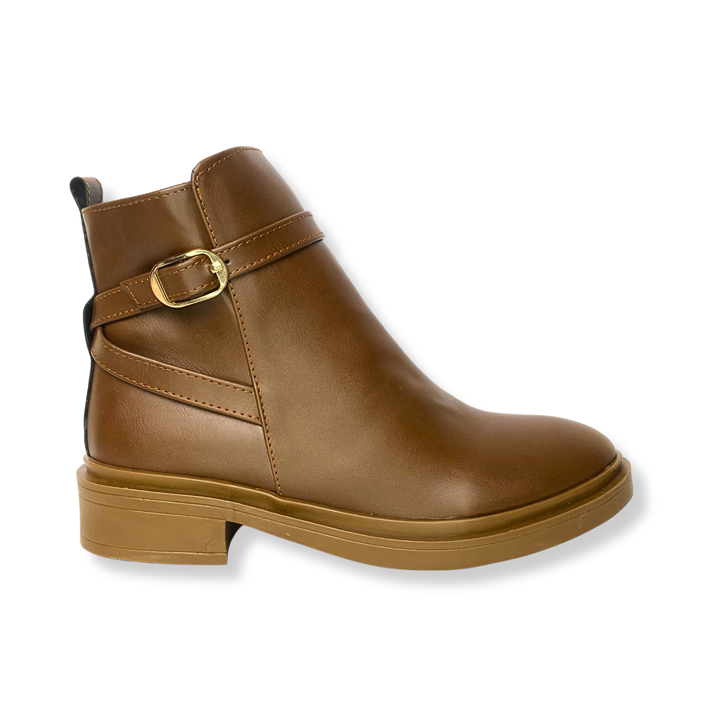 Bottines fourrées en cuir pour femme tabac - Lisanne