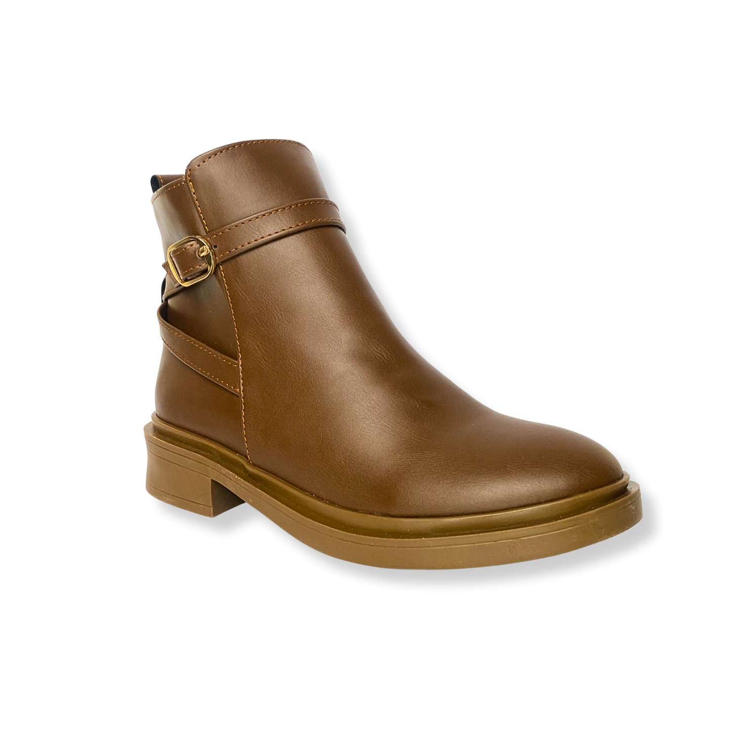 Bottines fourrées en cuir pour femme tabac - Lisanne