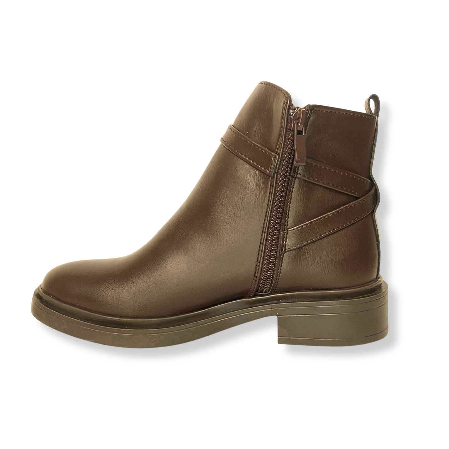 Bottines fourrées en cuir pour femme marron foncé - Lisanne