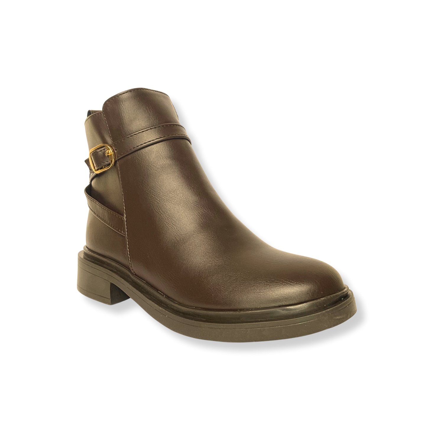Bottines fourrées en cuir pour femme marron foncé - Lisanne