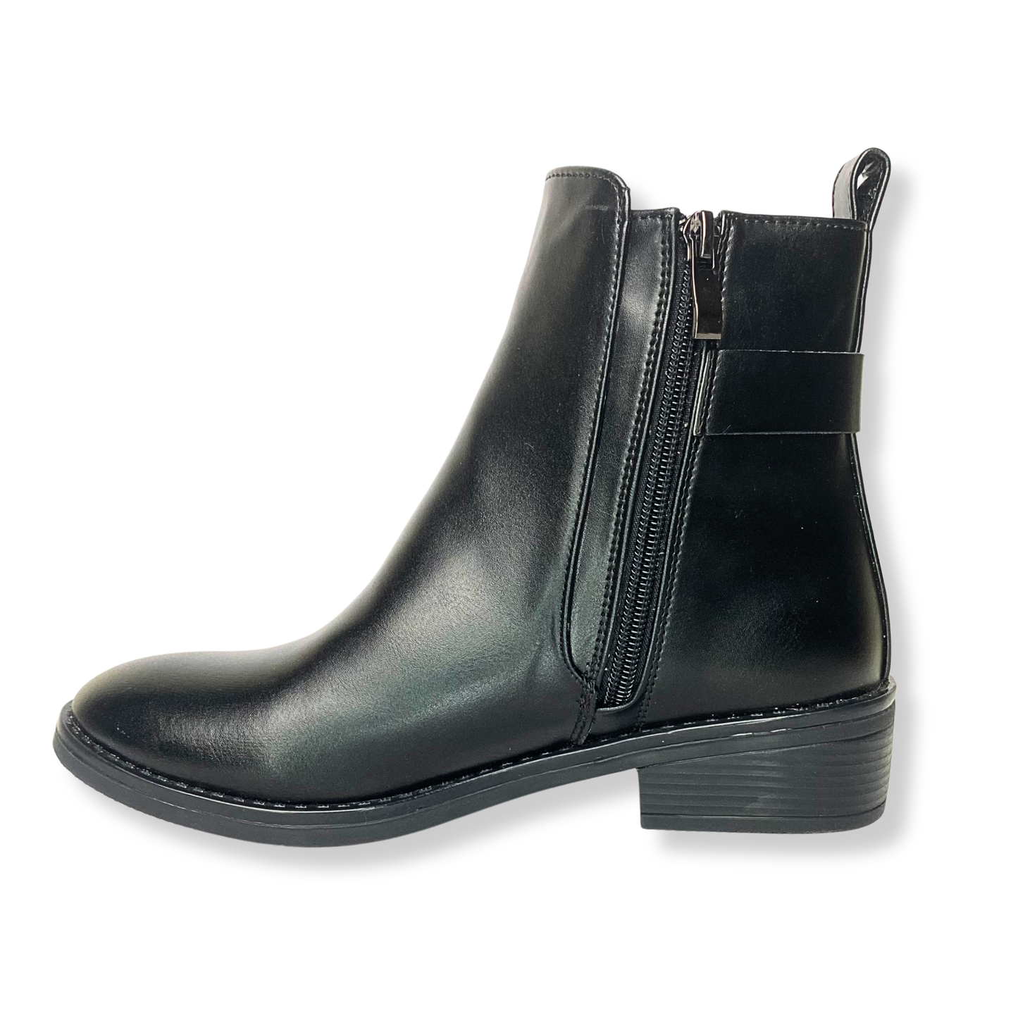 Bottines fourrées en cuir pour femme noir - Marianne