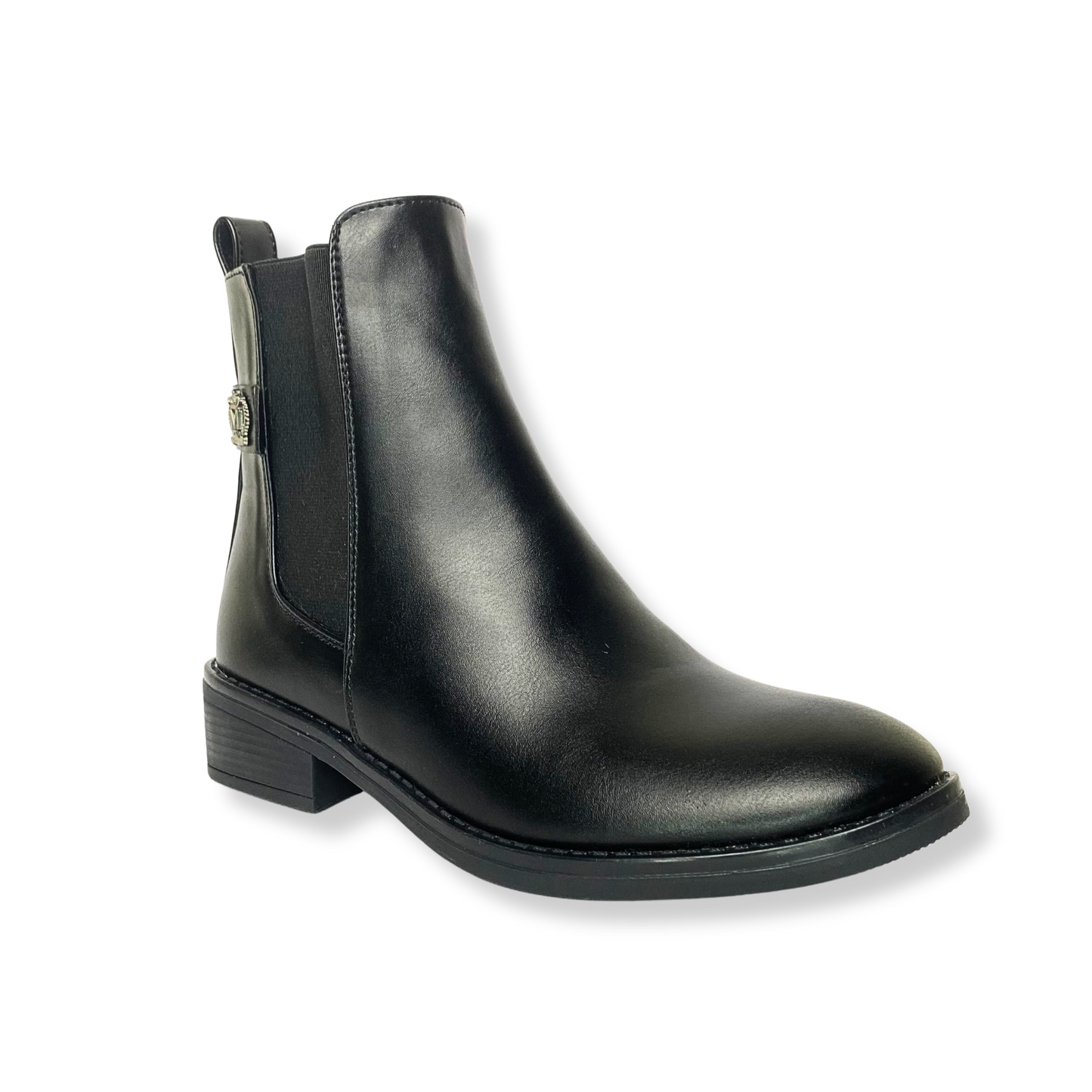 Bottines fourrées en cuir pour femme noir - Marianne