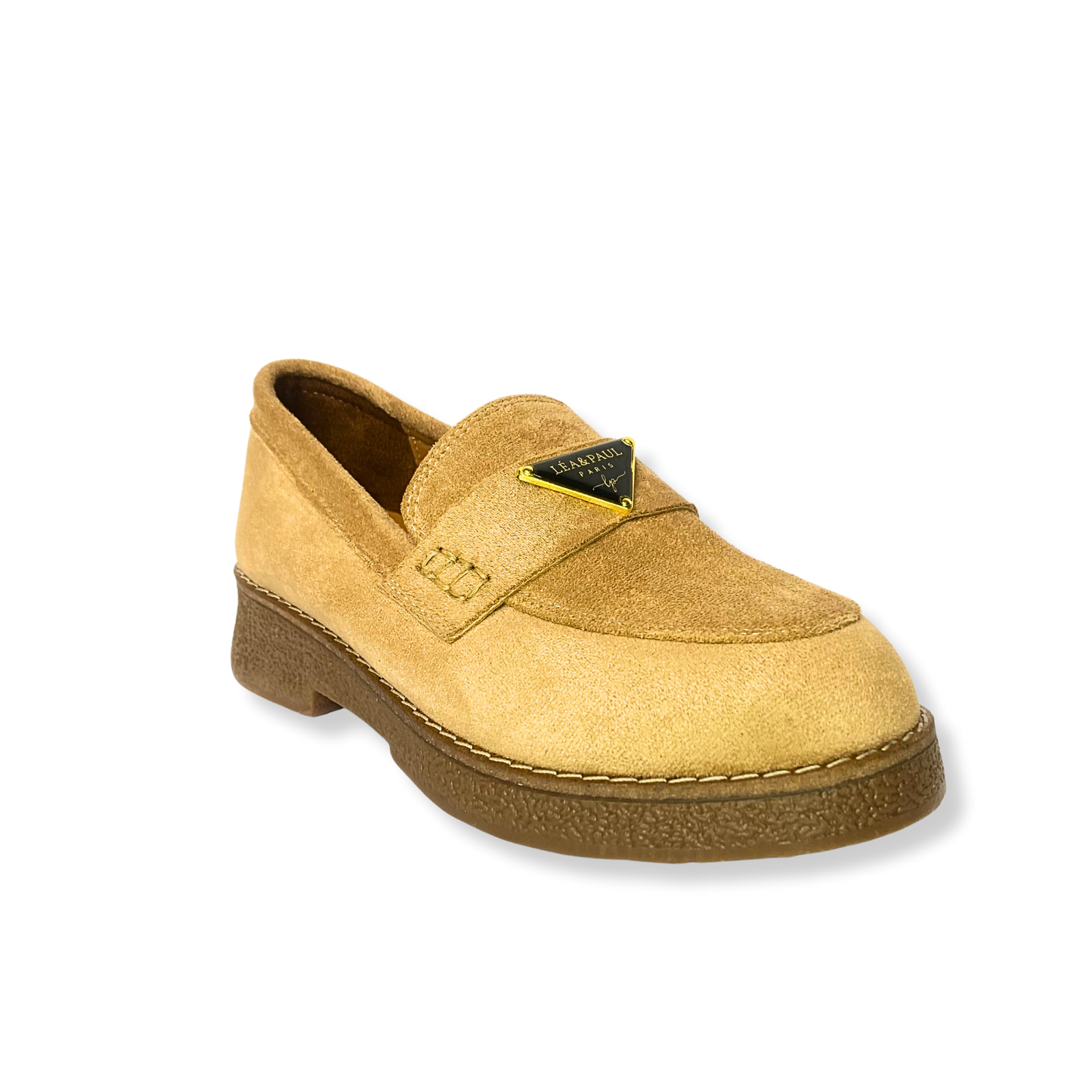 Mocassin en daim pour femmes beige - Armandine