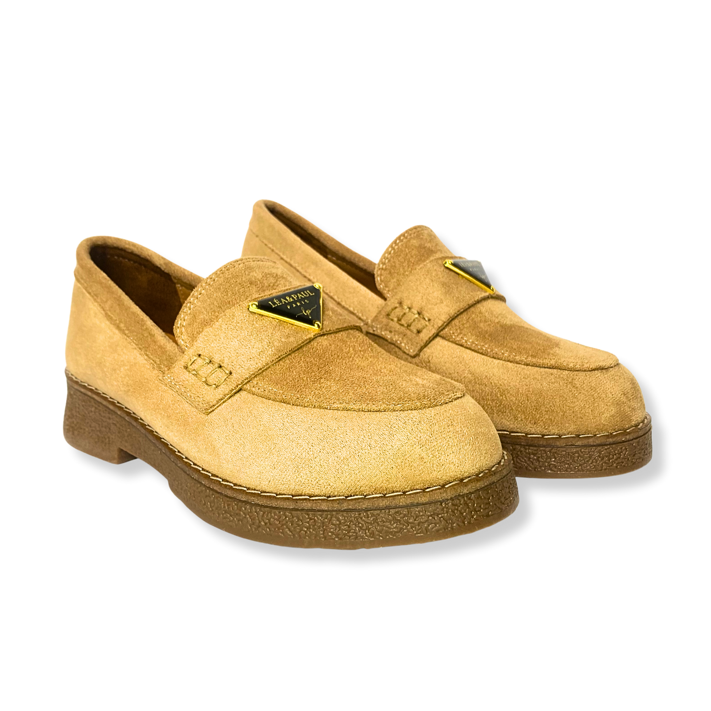 Mocassin en daim pour femmes beige - Armandine