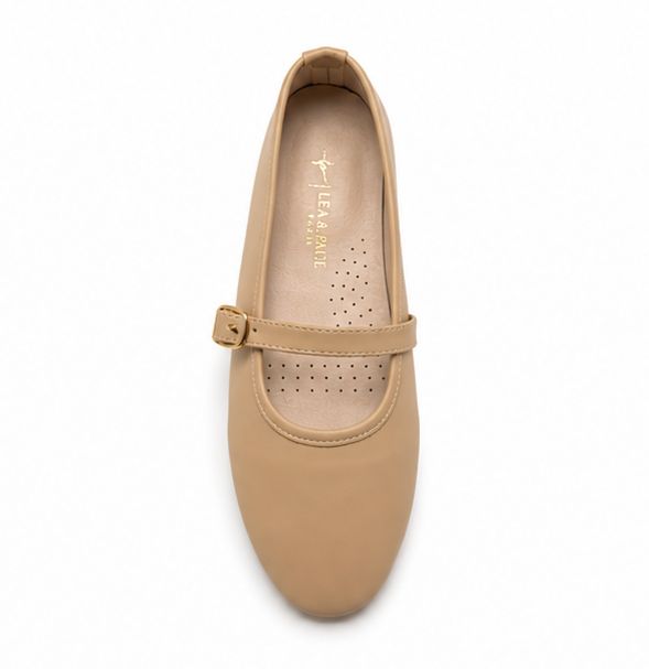 Ballerine en cuir pour femme – Beige – Bella - Lea & Paul Maroc