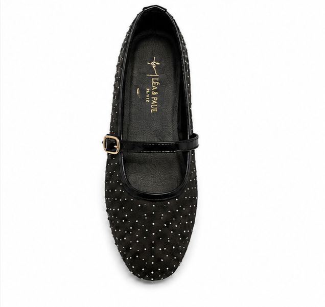 Ballerine en tulle semi-transparent pour femme - Noir - Crystal - Lea & Paul Maroc