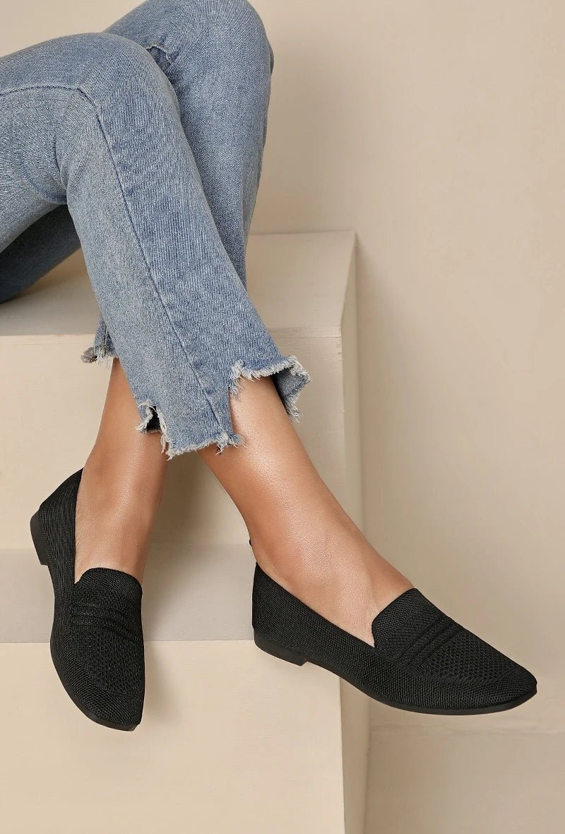 Ballerines en tissu respirant pour femme – Noir – Diane - Lea & Paul Maroc