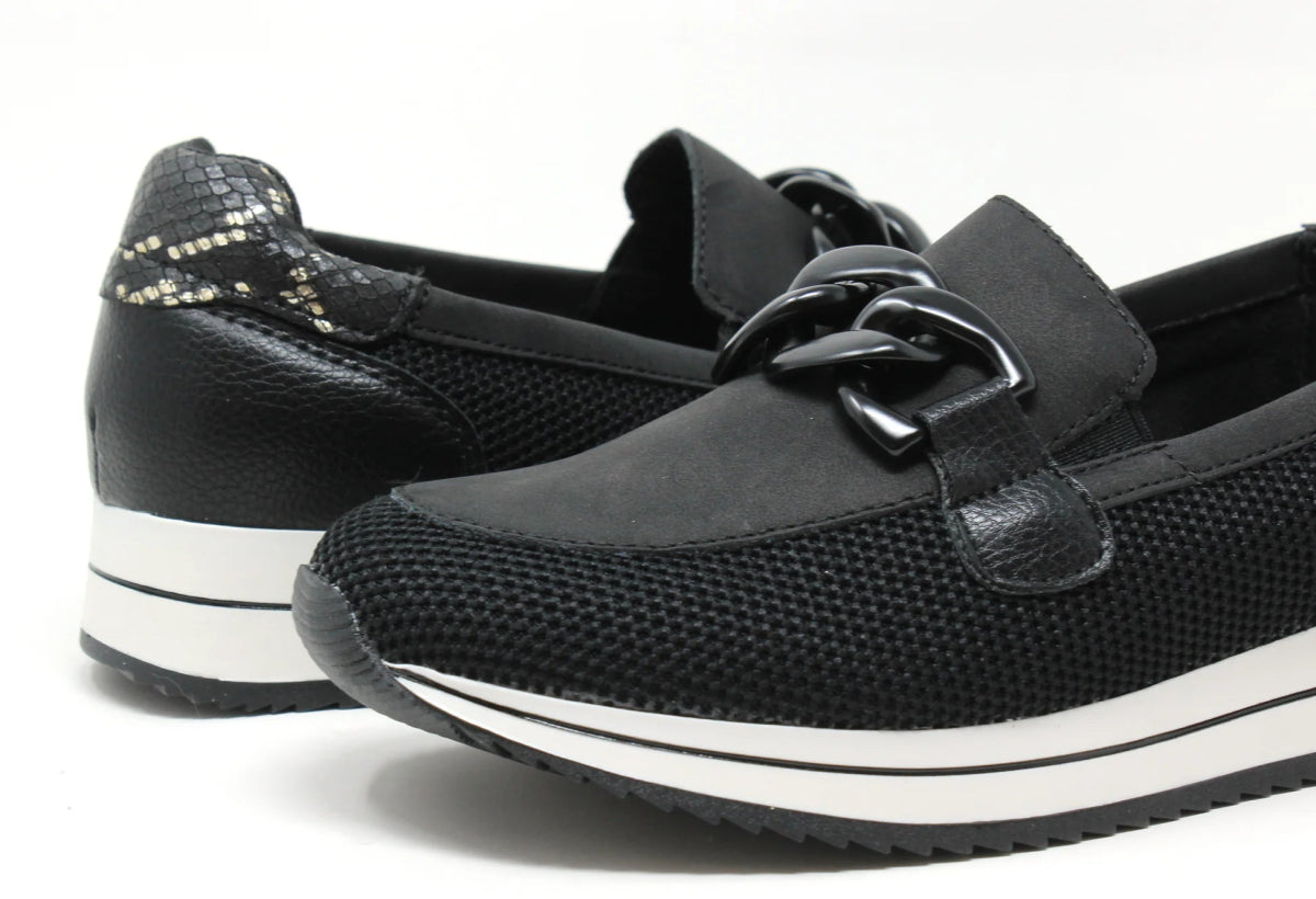 Baskets confort en maille et cuir pour femme – Noir – Livia - Lea & Paul Maroc