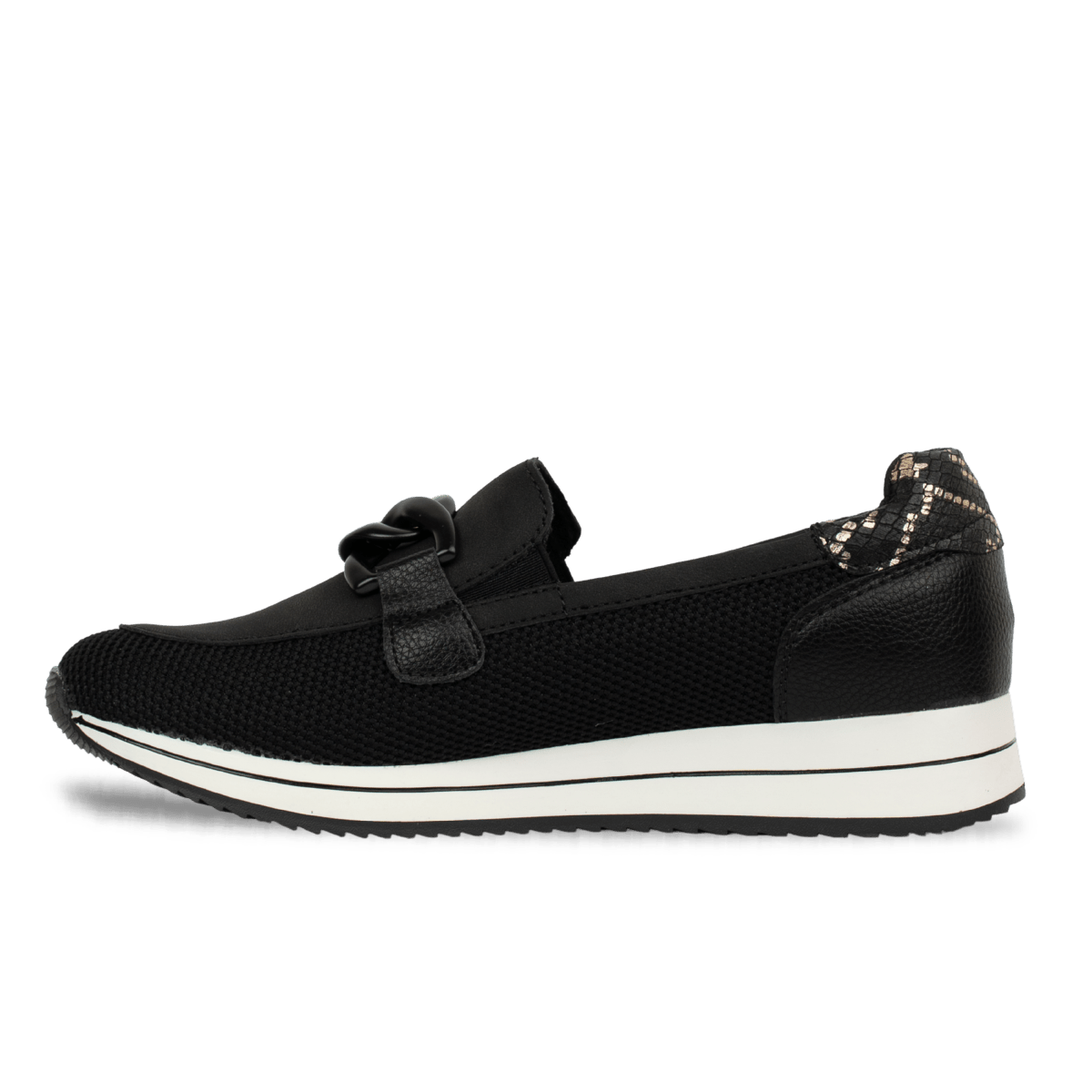 Baskets confort en maille et cuir pour femme – Noir – Livia - Lea & Paul Maroc