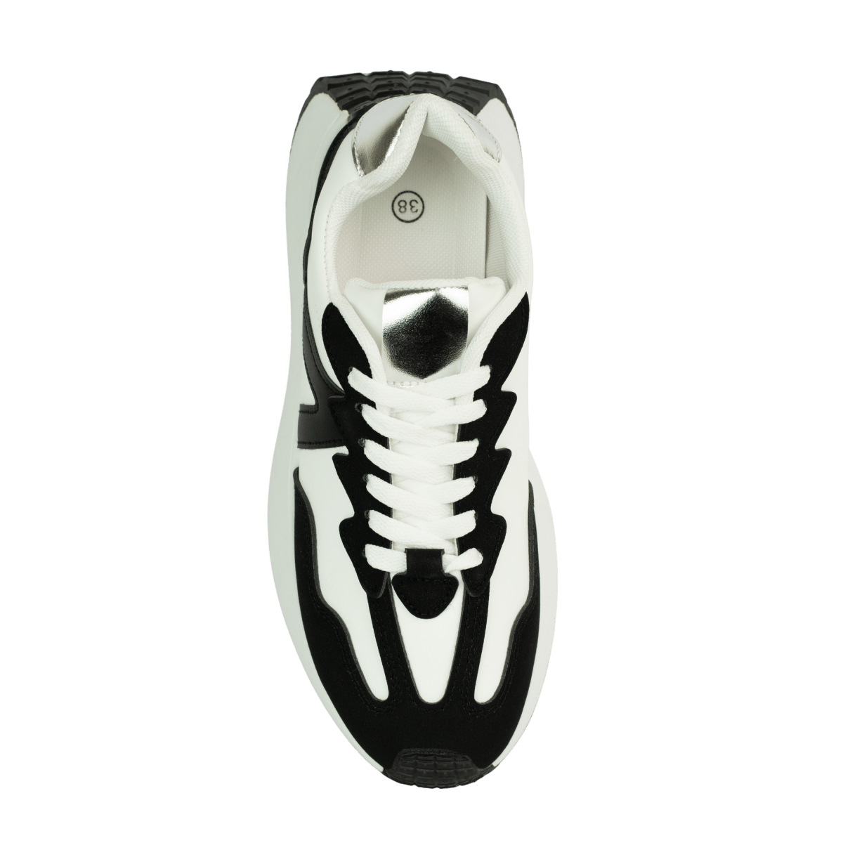 Baskets en cuir pour femme – Noir & Blanc – Flora - Lea & Paul Maroc