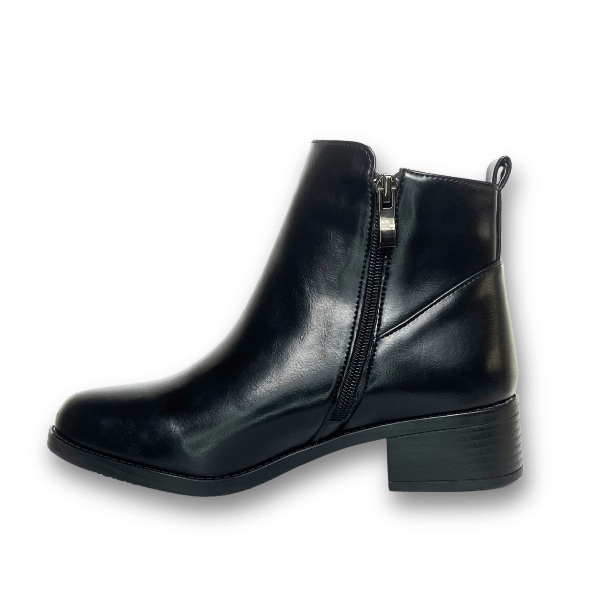Bottines fourrées en cuir pour femmes - Noir - Carmelle - Lea & Paul Maroc