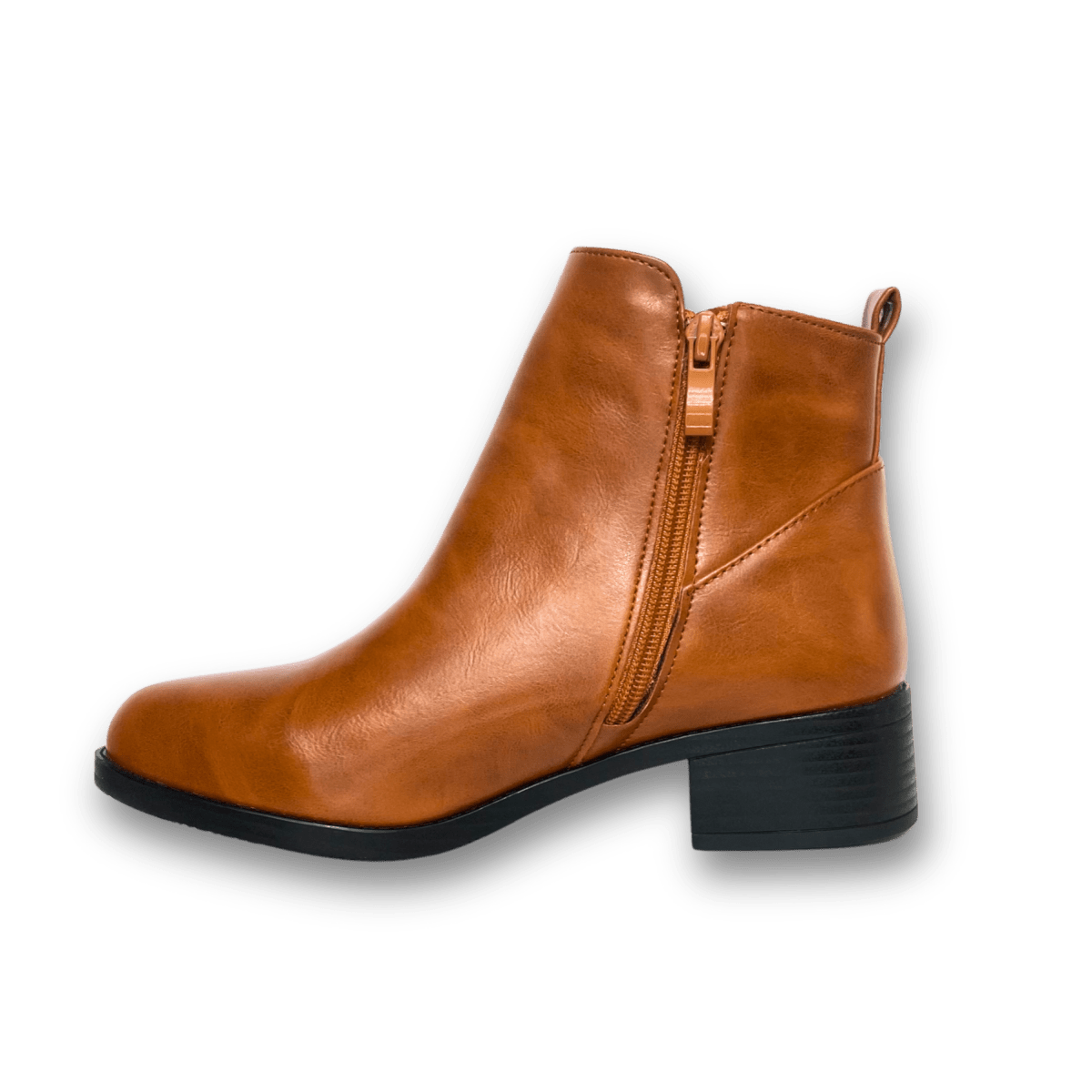 Bottines fourrées en cuir pour femmes - Tabac - Carmelle - Lea & Paul Maroc