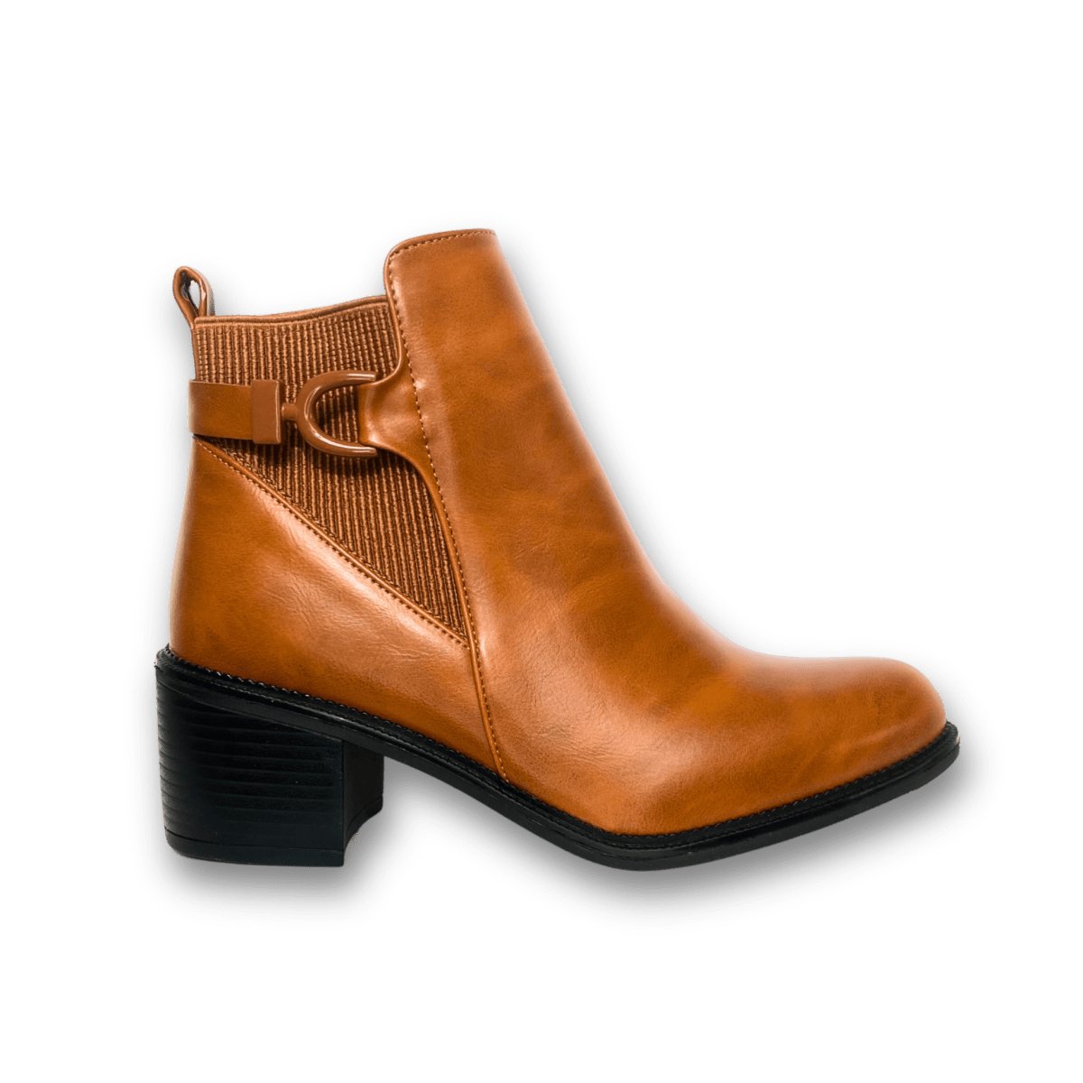 Bottines fourrées en cuir pour femmes - Tabac - Denise - Lea & Paul Maroc