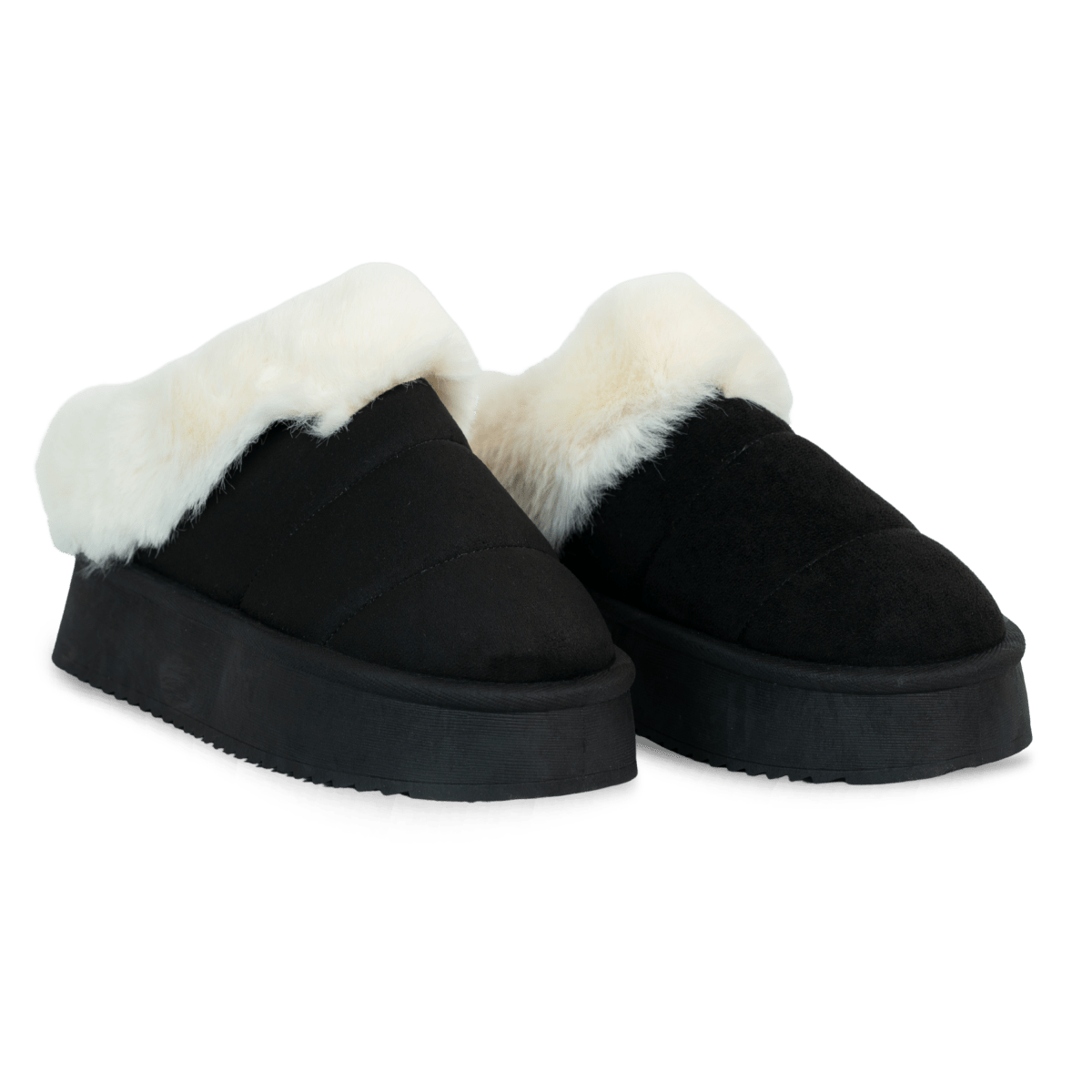 Chaussons en daim pour femme – Noir – Suzane - Lea & Paul Maroc