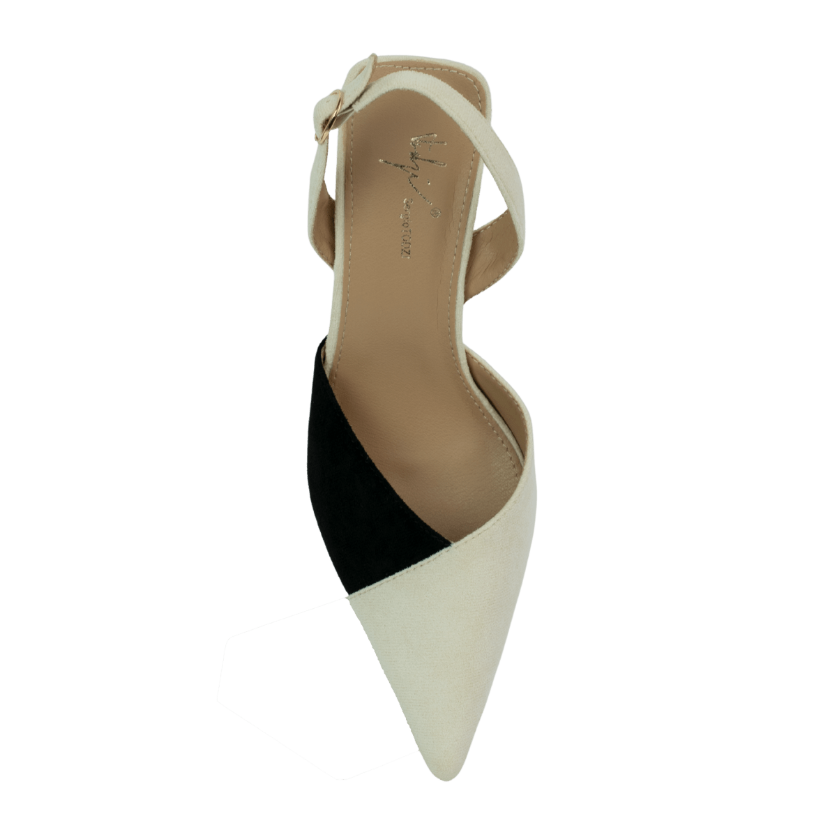 Escarpins en daim à talons pour femme – Noir & Beige – Amélia - Lea & Paul Maroc