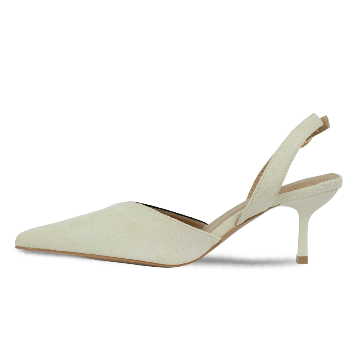 Escarpins en daim à talons pour femme – Noir & Beige – Amélia - Lea & Paul Maroc