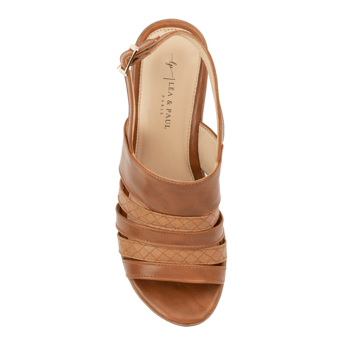 Joelle : Sandale compensée femme marron - Lea & Paul Maroc
