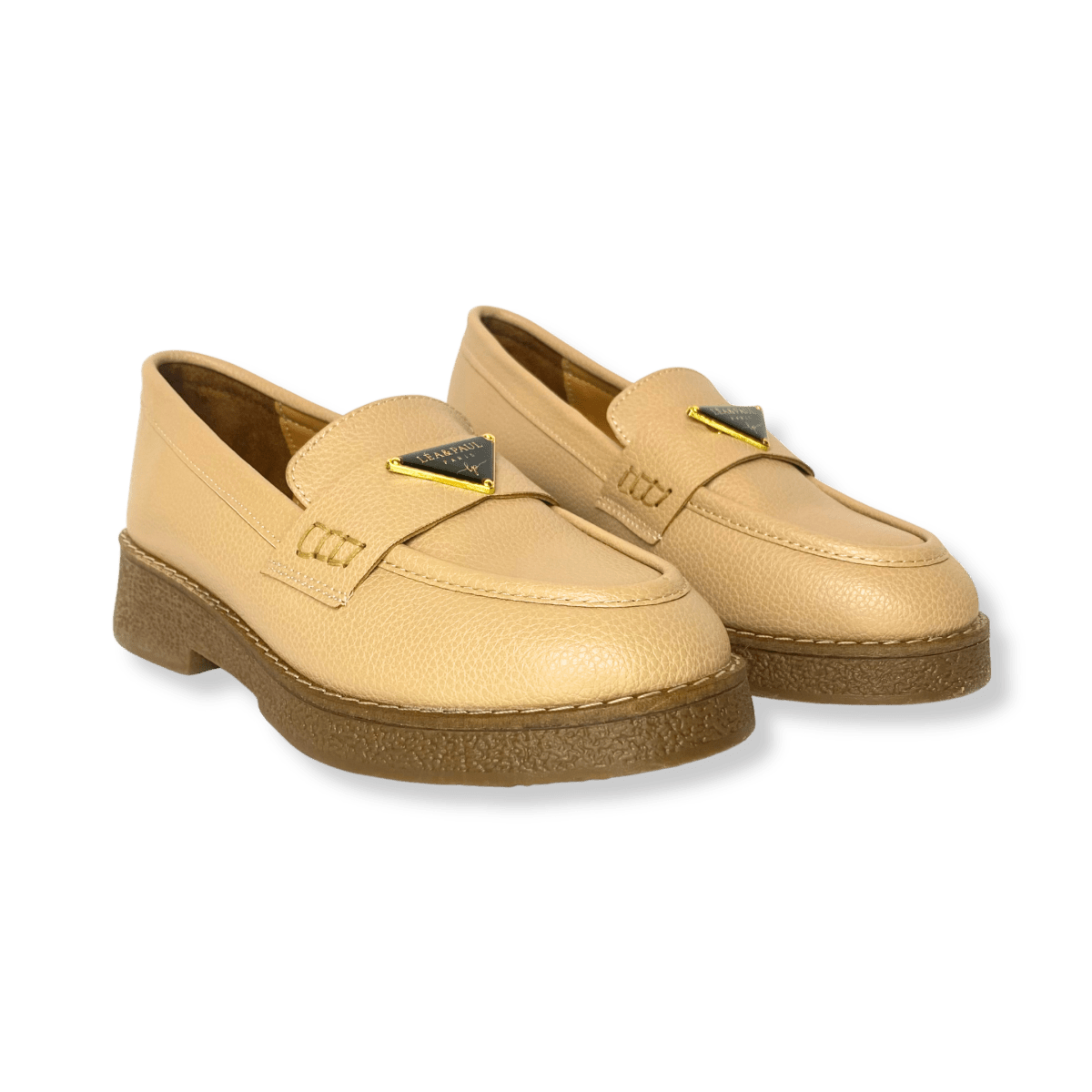 Mocassin en cuir pour femmes beige - Lucia - Lea & Paul Maroc