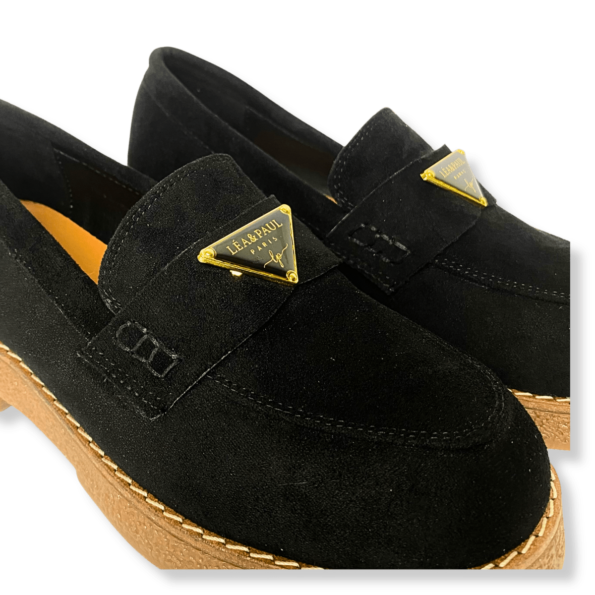 Mocassin en daim pour femmes noir - Armandine - Lea & Paul Maroc