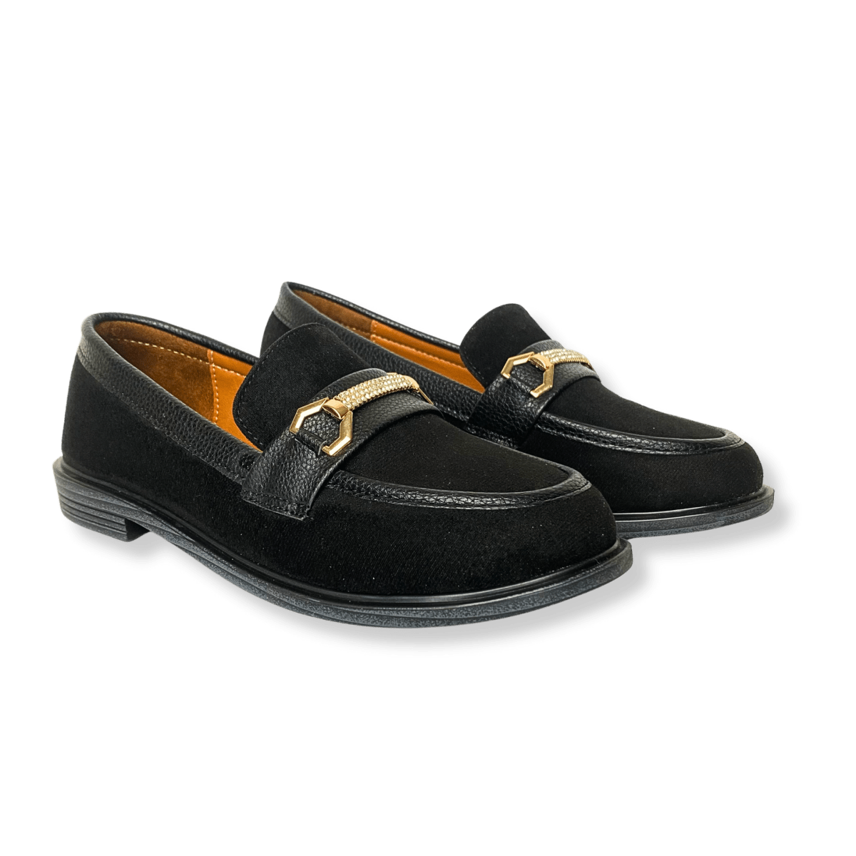 Mocassin en daim pour femmes noir - Elora - Lea & Paul Maroc