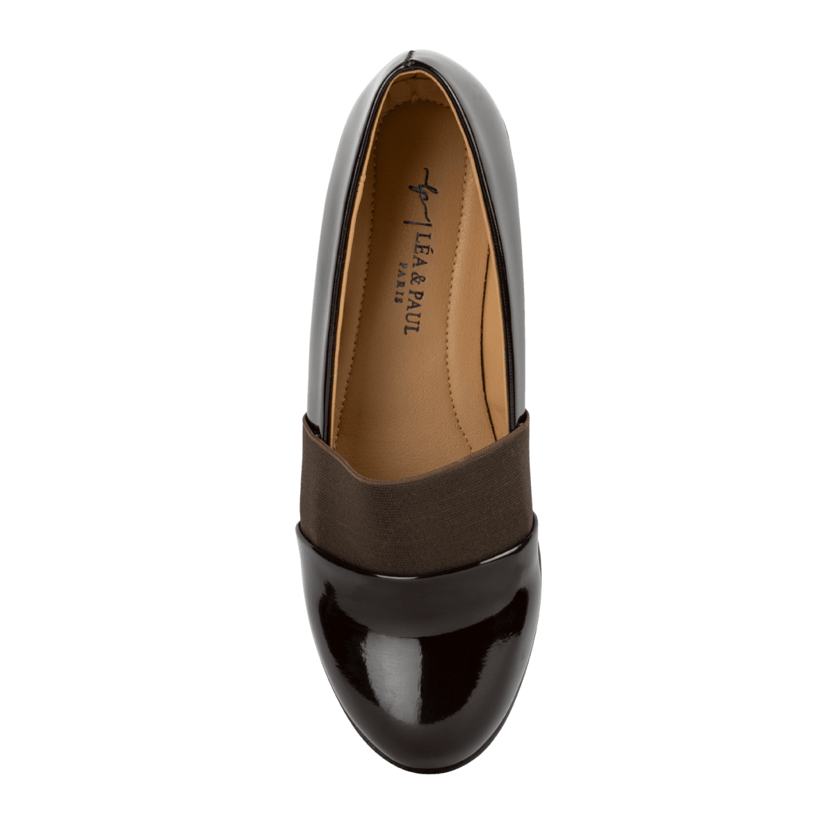 Mocassins compensé pour femme – Marron Vernis – LUNA - Lea & Paul Maroc