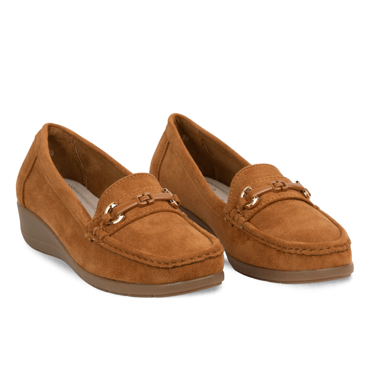 Mocassins compensés en daim pour femme – Marron – Annette - Lea & Paul Maroc